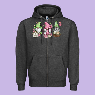 Spring Gnomes Zipper Hoodie Designed By Maliassmallbusiness