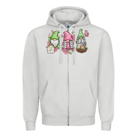 Dove Grey spring gnomes Zipper Hoodie - MaliasSmallBusiness