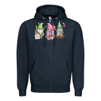 Navy spring gnomes Zipper Hoodie - MaliasSmallBusiness