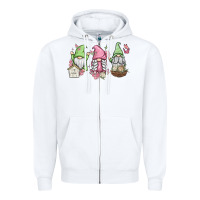White spring gnomes Zipper Hoodie - MaliasSmallBusiness