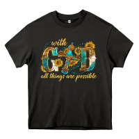 Asphalt with god all things are possible with cross Heavy Core Tee - texasbilliewilder