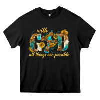 Black with god all things are possible with cross Heavy Core Tee - texasbilliewilder
