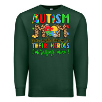Sports Green autism mom some people look up to their heroes Premium Sweatshirt - LillyAllenDesigns