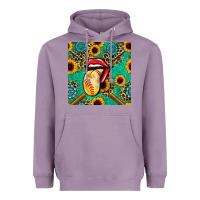 Lavender softball lips sunflowers and gemstones seamless pattern Heavyweight Hoodie - BundleAndBundleShop