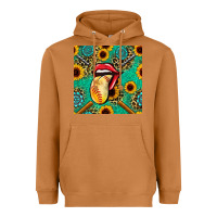 Meerkat softball lips sunflowers and gemstones seamless pattern Heavyweight Hoodie - BundleAndBundleShop
