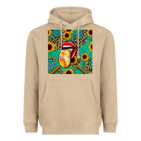 Mushroom softball lips sunflowers and gemstones seamless pattern Heavyweight Hoodie - BundleAndBundleShop