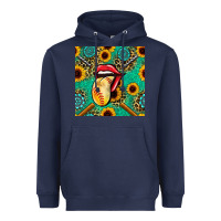 Navy softball lips sunflowers and gemstones seamless pattern Heavyweight Hoodie - BundleAndBundleShop