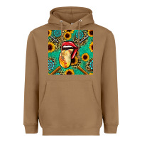 Toasted Coconut softball lips sunflowers and gemstones seamless pattern Heavyweight Hoodie - BundleAndBundleShop