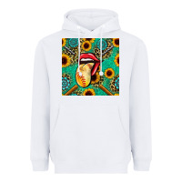 White softball lips sunflowers and gemstones seamless pattern Heavyweight Hoodie - BundleAndBundleShop