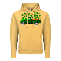 Vintage Mustard st patricks shamrock gold truck Vintage Hoodie - FaDigitalArtStudio