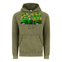 Vintage Olive st patricks shamrock gold truck Vintage Hoodie - FaDigitalArtStudio