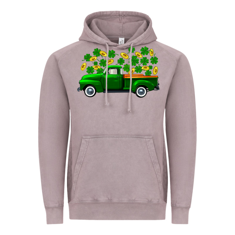 St Patricks Shamrock Gold Truck Vintage Hoodie by FaDigitalArtStudio | Teevron
