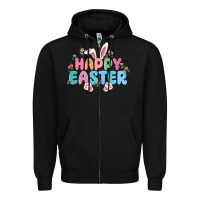 Black happy easter Zipper Hoodie - MaliasSmallBusiness