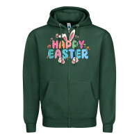 Sports Green happy easter Zipper Hoodie - MaliasSmallBusiness
