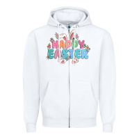 White happy easter Zipper Hoodie - MaliasSmallBusiness