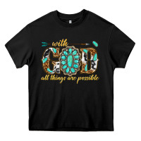 Black with god all things are possible with gemstone Heavy Core Tee - texasbilliewilder