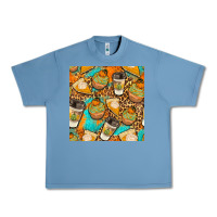 Pebble Blue autumn cupcakes seamless pattern Urban Heavy Tee - BundleAndBundleShop