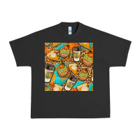 Pigment Black autumn cupcakes seamless pattern Urban Heavy Tee - BundleAndBundleShop
