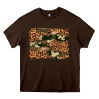 Chocolate Brown camouflage and leopard background Heavy Core Tee - Artiststas