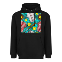 Black softball uniform glove and bat with field seamless pattern Heavyweight Hoodie - BundleAndBundleShop