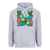 Heather Grey softball uniform glove and bat with field seamless pattern Heavyweight Hoodie - BundleAndBundleShop