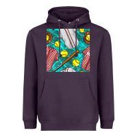Plum softball uniform glove and bat with field seamless pattern Heavyweight Hoodie - BundleAndBundleShop