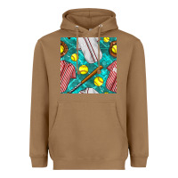 Toasted Coconut softball uniform glove and bat with field seamless pattern Heavyweight Hoodie - BundleAndBundleShop