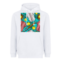 White softball uniform glove and bat with field seamless pattern Heavyweight Hoodie - BundleAndBundleShop