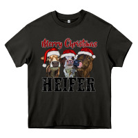 Asphalt Merry Christmas Heifers Heavy Core Tee - RanaPortraitStore