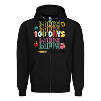 Black 100 days of school Zipper Hoodie - MaliasSmallBusiness