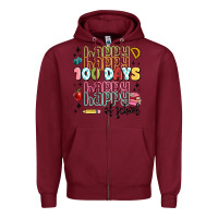 Burgundy 100 days of school Zipper Hoodie - MaliasSmallBusiness