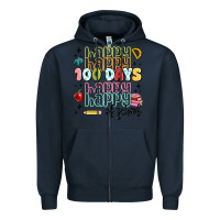 Navy 100 days of school Zipper Hoodie - MaliasSmallBusiness
