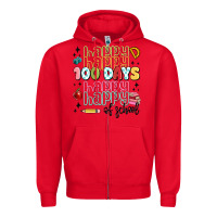Red 100 days of school Zipper Hoodie - MaliasSmallBusiness