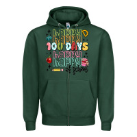 Sports Green 100 days of school Zipper Hoodie - MaliasSmallBusiness
