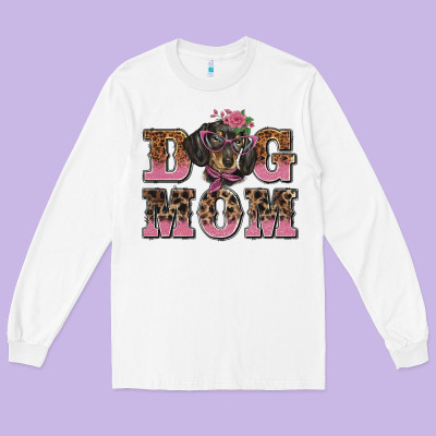 Dog Mom Dachshund Long Sleeve Tee Designed By Barkaloodesign
