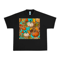 Black fall pumpkin seamless pattern Urban Heavy Tee - BundleAndBundleShop