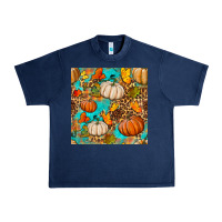 Navy fall pumpkin seamless pattern Urban Heavy Tee - BundleAndBundleShop