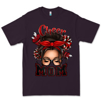 Plum cheer mom messy bun Premium Tee - texasbilliewilder