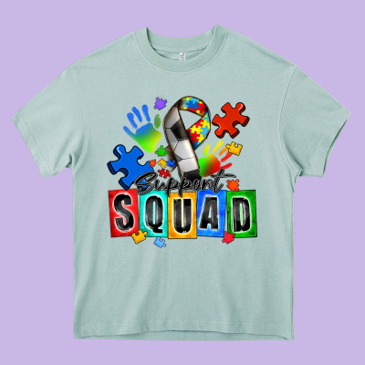 Soccer Support Squad Autism Heavy Core Tee Designed By Zillion Design Studio