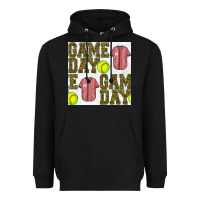 Black softball uniform game day seamless pattern Heavyweight Hoodie - BundleAndBundleShop