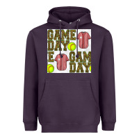 Plum softball uniform game day seamless pattern Heavyweight Hoodie - BundleAndBundleShop