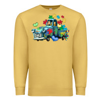 Antique Gold autism truck Premium Sweatshirt - LillyAllenDesigns