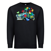 Black autism truck Premium Sweatshirt - LillyAllenDesigns