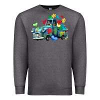 Charcoal Heather autism truck Premium Sweatshirt - LillyAllenDesigns