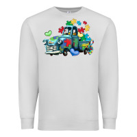 Dove Grey autism truck Premium Sweatshirt - LillyAllenDesigns