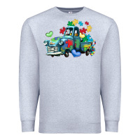 Heather Grey autism truck Premium Sweatshirt - LillyAllenDesigns