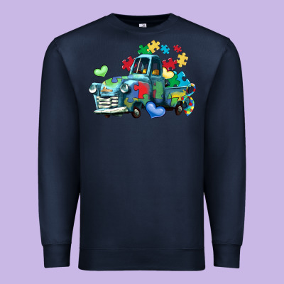 Autism Truck Premium Sweatshirt Designed By Lillyallendesigns