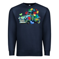 Navy autism truck Premium Sweatshirt - LillyAllenDesigns