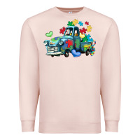 Pale Pink autism truck Premium Sweatshirt - LillyAllenDesigns