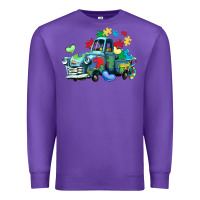 Purple autism truck Premium Sweatshirt - LillyAllenDesigns